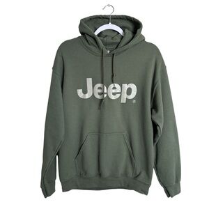 Gildan - Jeep - Tank Green Hoodie Metallic Logo - Mens S
